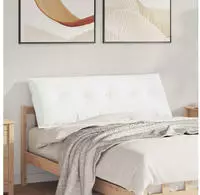 vidaXL R&uuml;ckenkissen Wei&szlig; 140 x 19 x 50 cm Stoff