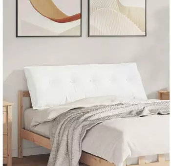 vidaXL R&uuml;ckenkissen Stoff Wei&szlig; 140x19x50cm (42014841)