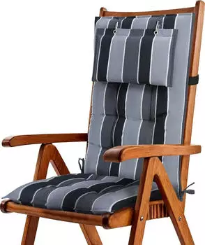 Beautissu Sun-HL Hochlehner 119x50x8cm Anthrazit-Gestreift