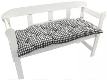 NYVI Bankauflage für Gartenbänke 140x45cm Karo-Grau