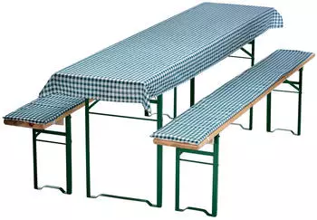 NYVI Bierbankauflagen Set 130x70cm Gr&uuml;n Kariert