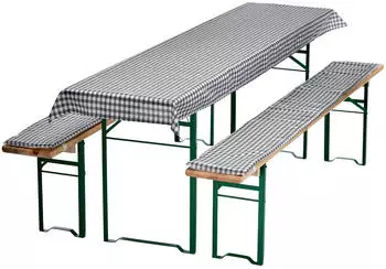 NYVI Bierbankauflagen Set 130x70cm Grau Kariert