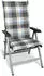 Beautissu 2er Set Hochlehner Auflagen Set 120x50cm Polster Blau Kariert