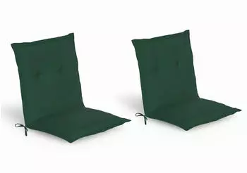 Beautissu 2er Set Niedriglehner Auflage Loft NL 100x50x6cm Dunkelgr&uuml;n
