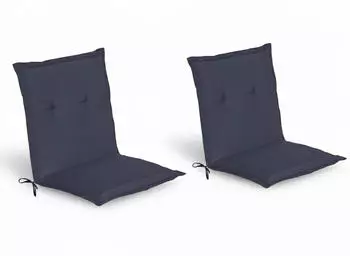 Beautissu 2er Set Niedriglehner Auflage Loft NL 100x50x6cm Dunkelblau