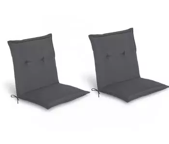 Beautissu 2er Set Niedriglehner Auflage Loft NL 100x50x6cm Graphitgrau