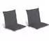 Beautissu 2er Set Niedriglehner Auflage Loft NL 100x50x6cm Graphitgrau