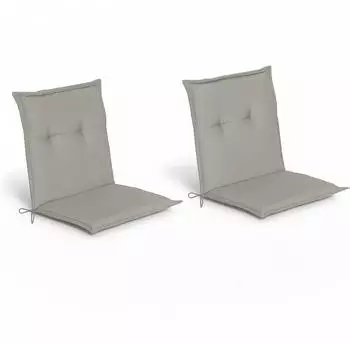 Beautissu 2er Set Niedriglehner Auflage Loft NL 100x50x6cm Hellgrau