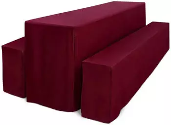 Beautissu 3tlg Biertischhussen Set f&uuml;r Bierzeltgarnitur 220x70cm Bordeaux