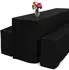 Beautissu 3tlg Biertischhussen Set für Bierzeltgarnitur 220x70cm Schwarz