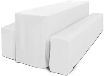 Beautissu 3tlg Biertischhussen Set f&uuml;r Bierzeltgarnitur 220x70cm Wei&szlig;