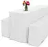Beautissu 3tlg Biertischhussen Set für Bierzeltgarnitur 220x70cm Weiß