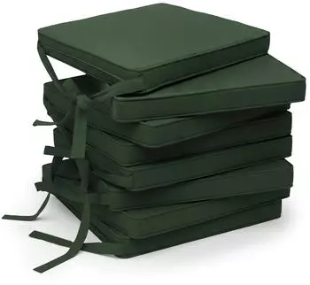 Beautissu 8er Set Loft SK Stuhlkissen 45x40cm mit B&auml;ndern Rutschfest Dunkelgr&uuml;n
