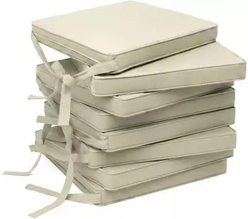 Beautissu 8er Set Loft SK Stuhlkissen 45x40cm mit B&auml;ndern Rutschfest Natur