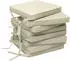 Beautissu 8er Set Loft SK Stuhlkissen 45x40cm mit Bändern Rutschfest Natur