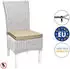 Beautissu 8er Set Loft SK Stuhlkissen 45x40cm mit Bändern Rutschfest Natur