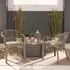Beautissu 8er Set Loft SK Stuhlkissen 45x40cm mit Bändern Rutschfest Natur
