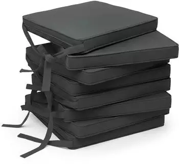 Beautissu 8er Set Loft SK Stuhlkissen 45x40cm mit B&auml;ndern Rutschfest Anthrazit
