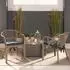 Beautissu 8er Set Loft SK Stuhlkissen 45x40cm mit Bändern Rutschfest Anthrazit