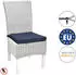 Beautissu 8er Set Loft SK Stuhlkissen 45x40cm mit Bändern Rutschfest Dunkelblau