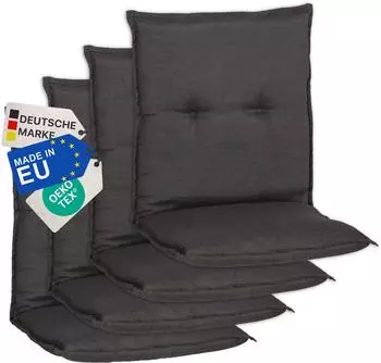 NYVI Barcelona Niedriglehnerauflage 100x50cm dunkelgrau, 4er Set