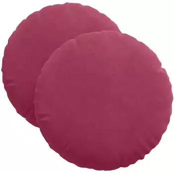 vidaXL Sitzkissen 2er-Set weinrot &Oslash;40x13cm, Samt (42014142)