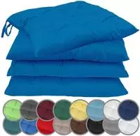 NatureMark 4er Set Stuhlkissen mit B&auml;ndern 40x40 cm &ndash; Gef&uuml;llte Sitzkissen,