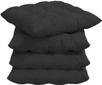 vidaXL Sitzkissen 4er-Set schwarz 40x40x6cm Mikrofaser (42015178)