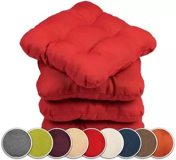 sunnypillow Stuhlkissen 45x45cm 8cm, 4er Set, Rot (3773)