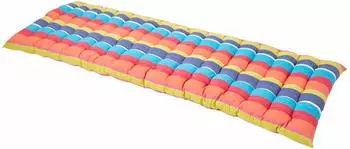 Homescapes Gestreifte 3-Sitzer Bankauflage, 100% Baumwolle, bunt, 143x48cm