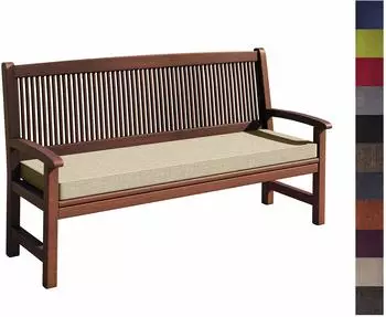 sunnypillow Bankauflage Outdoor 200x60x5cm, abnehmbarer Bezug, cremefarben