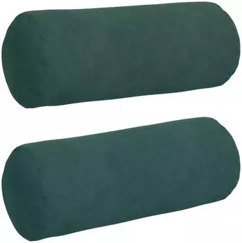 vidaXL Bolsterkissen 2er-Set Dunkelgr&uuml;n &Oslash;15x40cm Cordstoff (42014287)