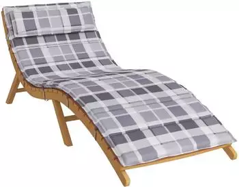 vidaXL Sonnenliegen-Kissen Plaid Grau 180x60x4cm Oxford-Stoff (361866)