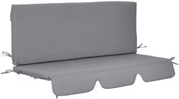 Outsunny Hollywoodschaukel-Auflagen 3-Sitzer, Polyester 180g/m², 130x45x5cm, Dunkelgrau