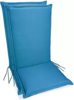 sunnypillow Hochlehner Gartenstuhlauflage wasserdicht 120x50x9cm, Blau