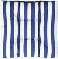 vidaXL Palettenkissen Blau Wei&szlig; Gestreift 70x70x12 cm Stoff