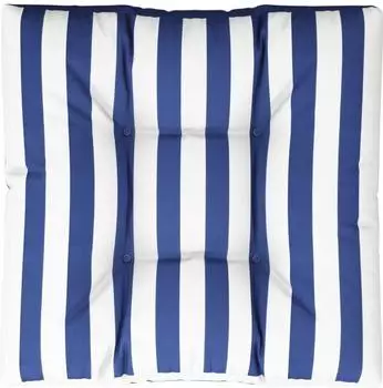 vidaXL Palettenkissen Blau-Wei&szlig; Gestreift 70x70x12cm Stoff (360484)