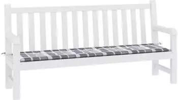 vidaXL Gartenbank-Auflage Graues Karomuster 200x50x4cm Oxford-Gewebe (314103)