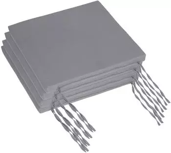 Relaxdays Stuhlkissen 40x40cm, flach, grau, 4er-Set