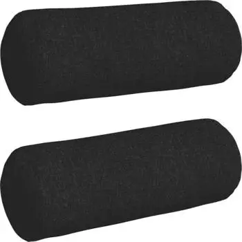 vidaXL Bolsterkissen zylindrisch, schwarz, &Oslash;25x70cm, 2er-Set