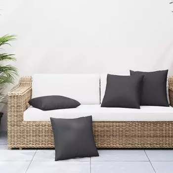 vidaXL Sofakissen 4 Stk., Stoff, schwarz, 60x60cm (360410)