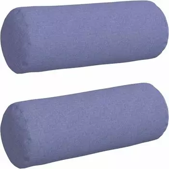 vidaXL Bolsterkissen 2 St&uuml;ck, Stoff, jeansblau, &Oslash;25x70cm (42014325)