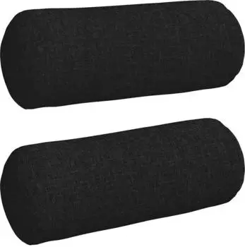 vidaXL Bolsterkissen 2er-Set schwarz &Oslash;15x40cm Stoff