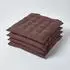 Homescapes Stuhlkissen 6er-Set 100% Baumwolle 40x40cm braun, Indoor/Outdoor (SA-SP-N-CHOC-6)