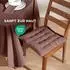 Homescapes Stuhlkissen 6er-Set 100% Baumwolle 40x40cm braun, Indoor/Outdoor (SA-SP-N-CHOC-6)