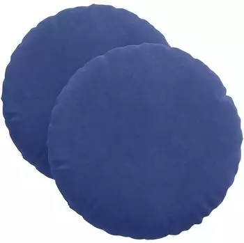 vidaXL Sitzkissen Samt, polizeiblau, &Oslash;40x13cm, 2 St&uuml;ck (42014148)