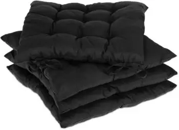 Relaxdays Stuhlkissen 4er-Set, schwarz, 38x38cm