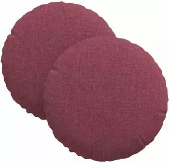 vidaXL Sitzkissen 2er-Set, rund Ø30x13cm, weinrot, Stoff (42014086)