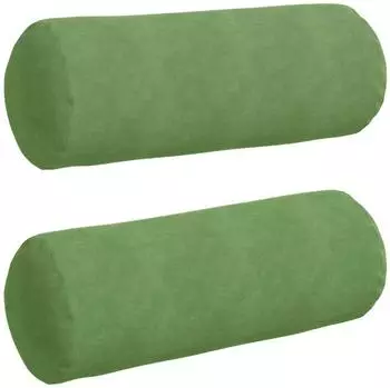 vidaXL Bolsterkissen 2 Stück, hellgrün, Cordstoff, Ø25x70cm (42014331)