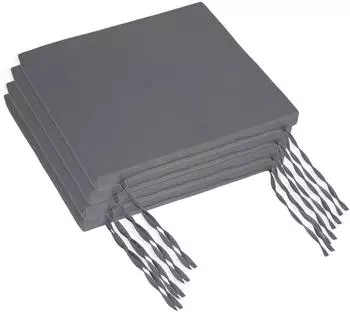 Relaxdays Stuhlkissen flach, anthrazit, 40x40cm, 4er-Set